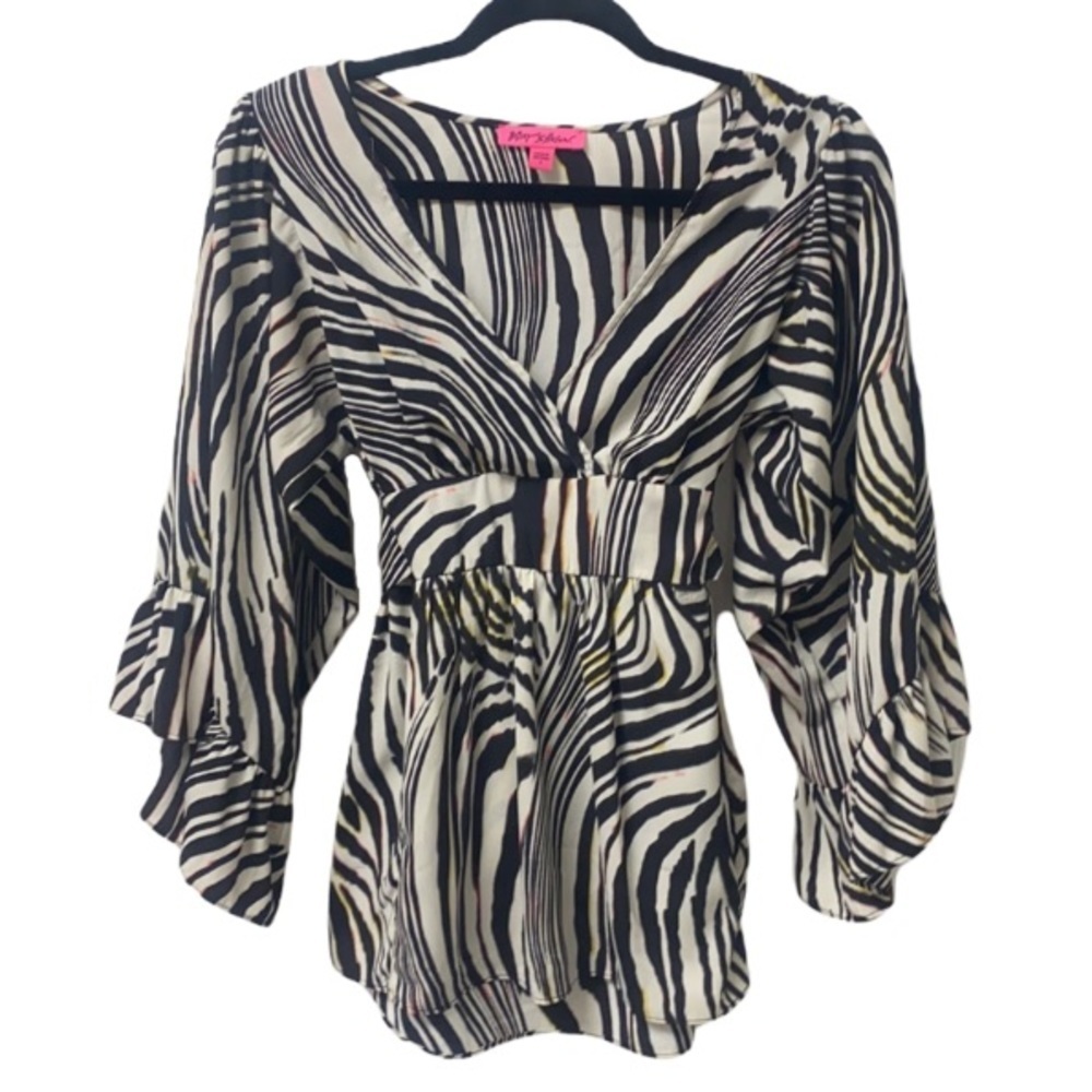 Betsey Johnson Zebra Print Blouse